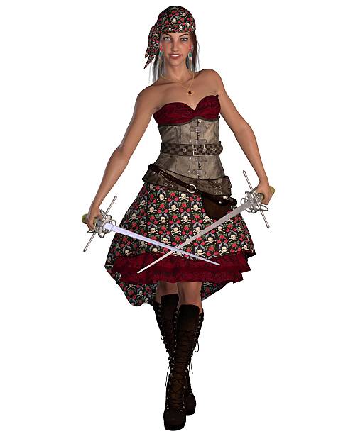 Actress is portraying a role while looking afar at a renaissance fair