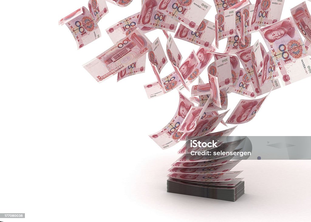 Flying Yuan Flying Yuans (isolated with clipping path) Flying Stock Photo