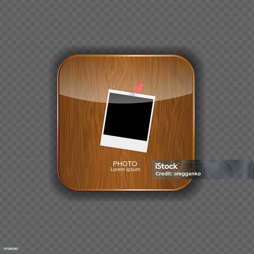 포토서제스트 목재 애플리케이션 아이콘 벡터 일러스트레이션 - 로열티 프리 0명 벡터 아트