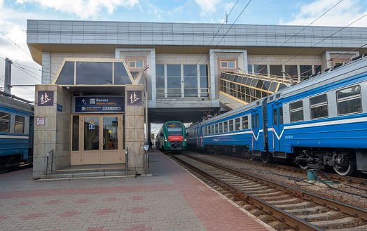 Exit to the trains from the waiting room at the Minsk passenger railway station