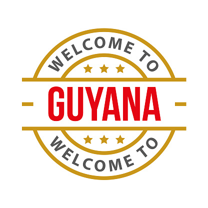 Welcome to Guyana. Vector Stamp with text isolated on white background, Icon, Illustration, Emblem, Label, Badge