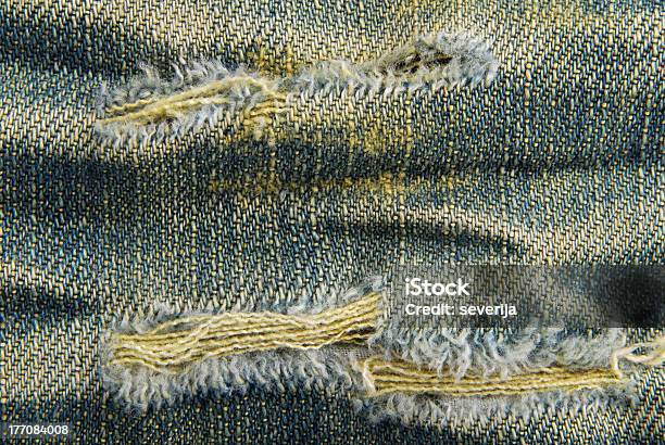 Photo libre de droit de Jean Déchiré Texture banque d'images et plus d'images libres de droit de Jeans - Jeans, Coton, Couleur