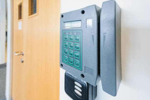 istock Card reader at an office door to allow access to a restricted area 1770861470