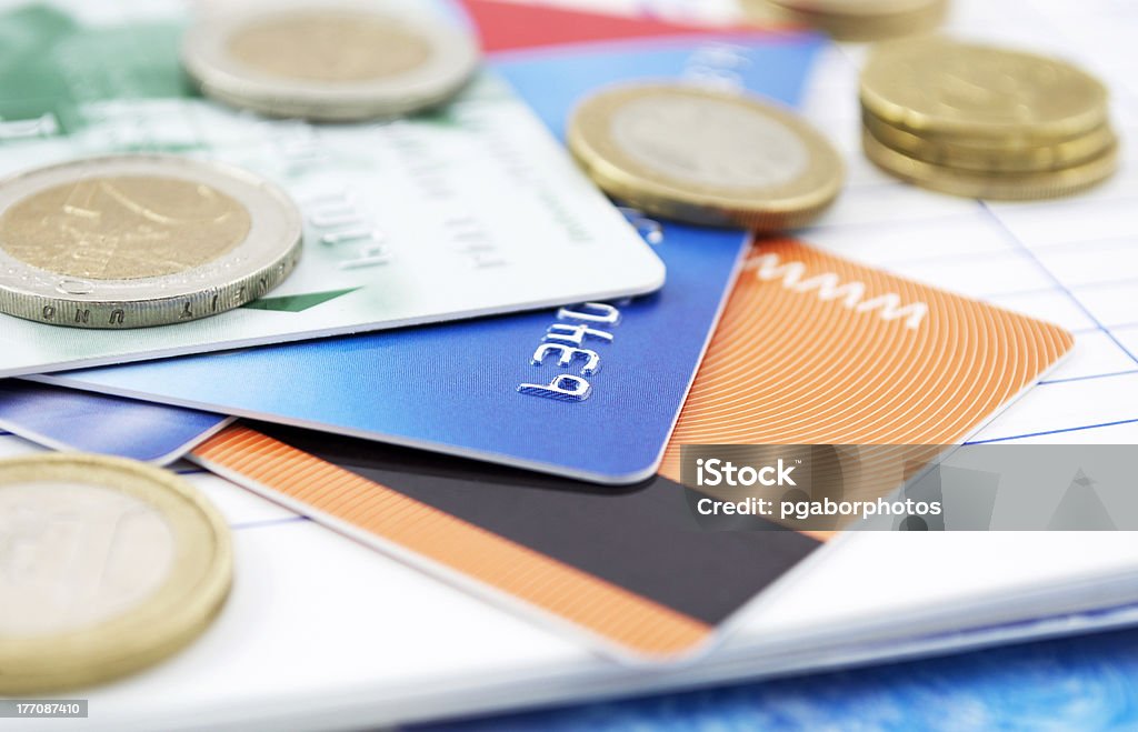 Carte di credito e contanti - Foto stock royalty-free di Acquisti a domicilio