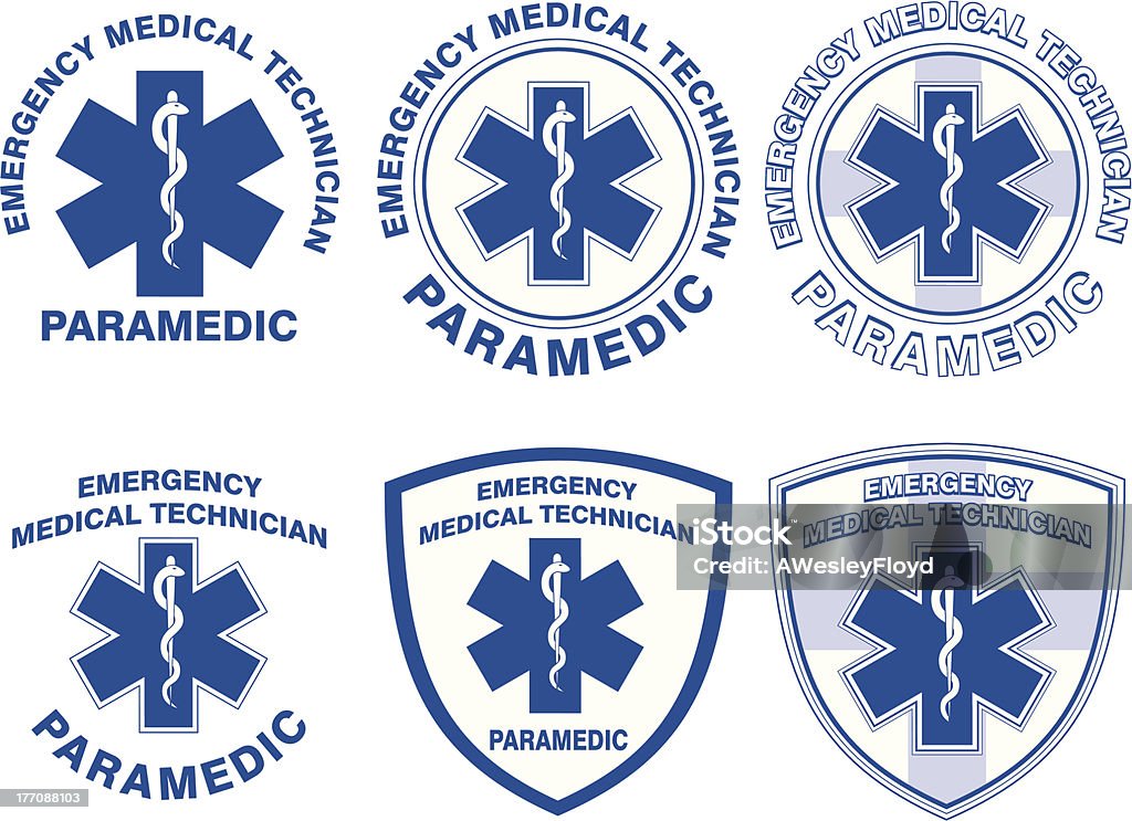 EMT Auxiliaire médical Medical Designs - clipart vectoriel de Métier des services d'urgence libre de droits