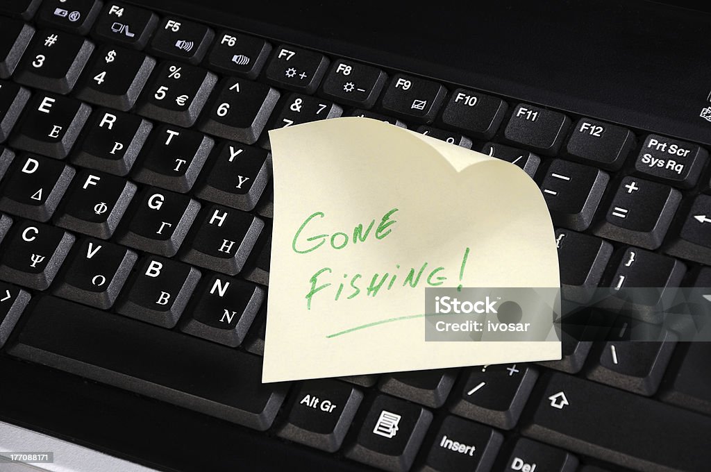 Gone Fishing Stock Photo - Download Image Now - Gone Fishing, Computer,  Fishing - iStock