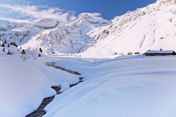 Winter Austrian landscape stock photo