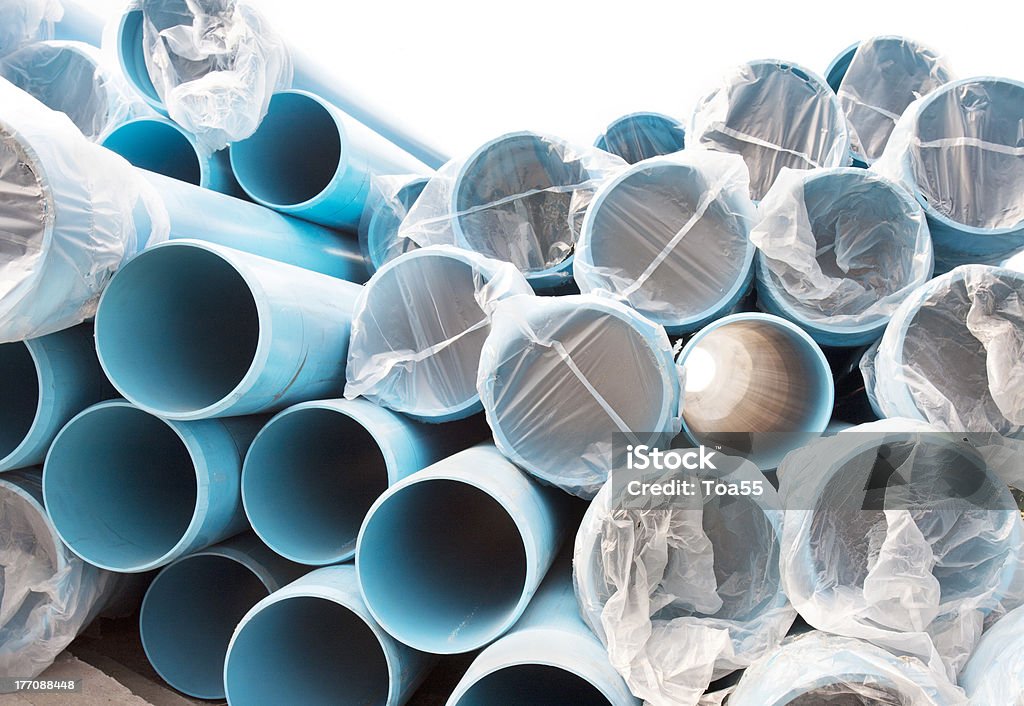 O novo PVC tubos para água cidade sistema de abastecimento - Royalty-free Armação de Construção Foto de stock