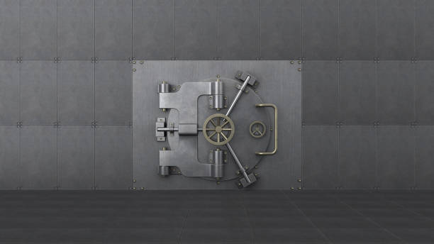 istock metal safe in a room with tile wall 1770891568