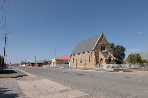 Noupoort, South Africa - September 11, 2019: St Andrews Presbyterian Church, built circa 1903, it is now used as a museum