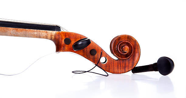 Violin with broken string stock photo