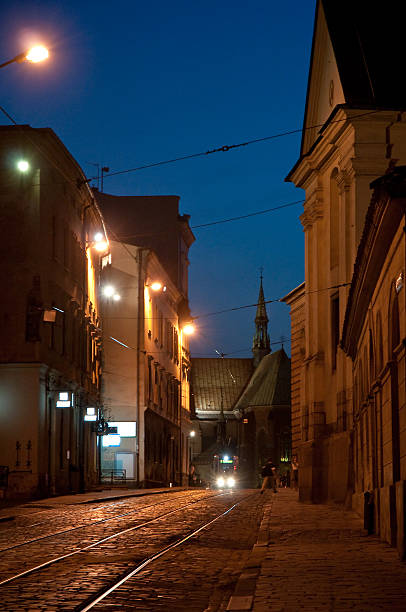night at Krakow stock photo