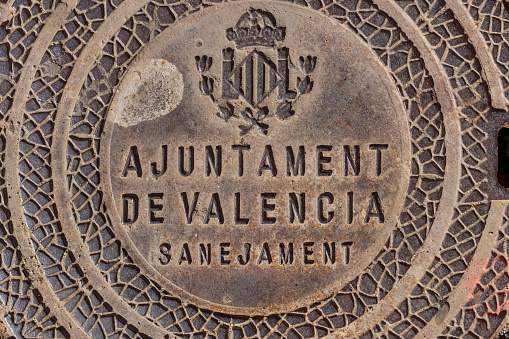manhole cover in the Spanish city of Valencia