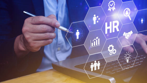 istock Businessman hand pressing human resources button, Human resources, HR management, employment, headhunting concept, hand holding modern social buttons on virtual background 1770919950