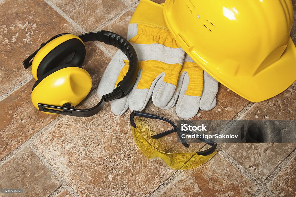 Sicherheitsausrüstung kit Nahaufnahme - Lizenzfrei Ansicht aus erhöhter Perspektive Stock-Foto