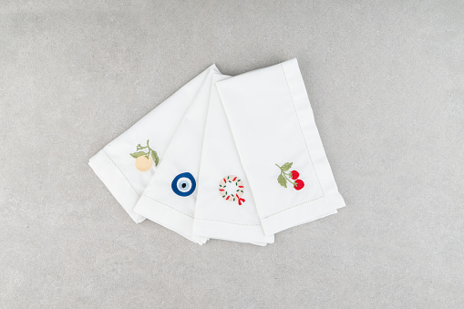 Cotton napkin isolated on white background