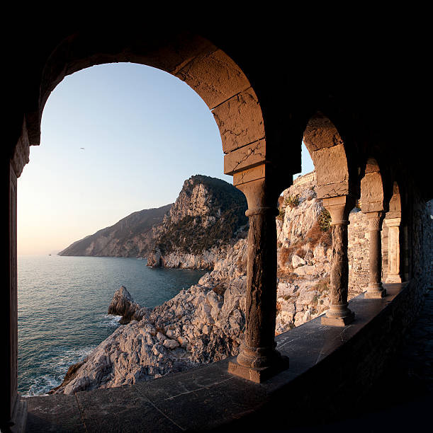 loggia of the church of S Pietro to Portovenere and bluff of the 5 Earths