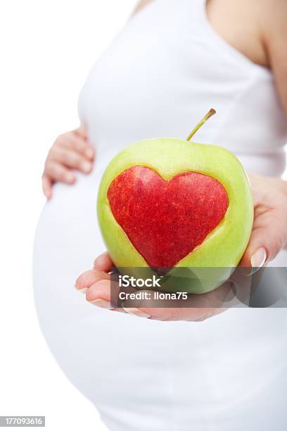 Eating Right During Pregnancy Stock Photo - Download Image Now - Abdomen, Adult, Apple - Fruit