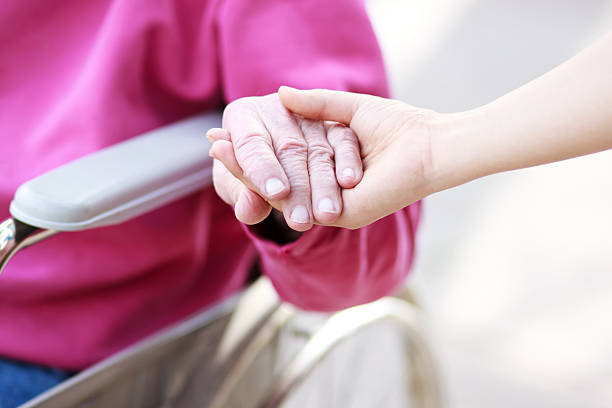istock Senior Lady in Wheelchair Holding Hands 177094566
