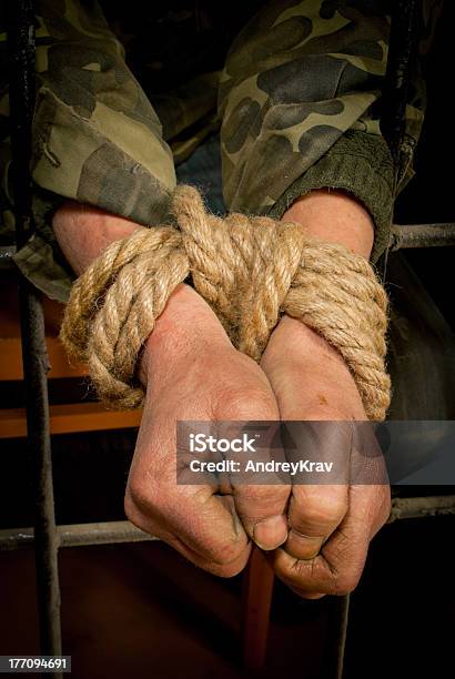 Man With Hands Tied Up Stock Photo - Download Image Now - Behind, Cage, Criminal