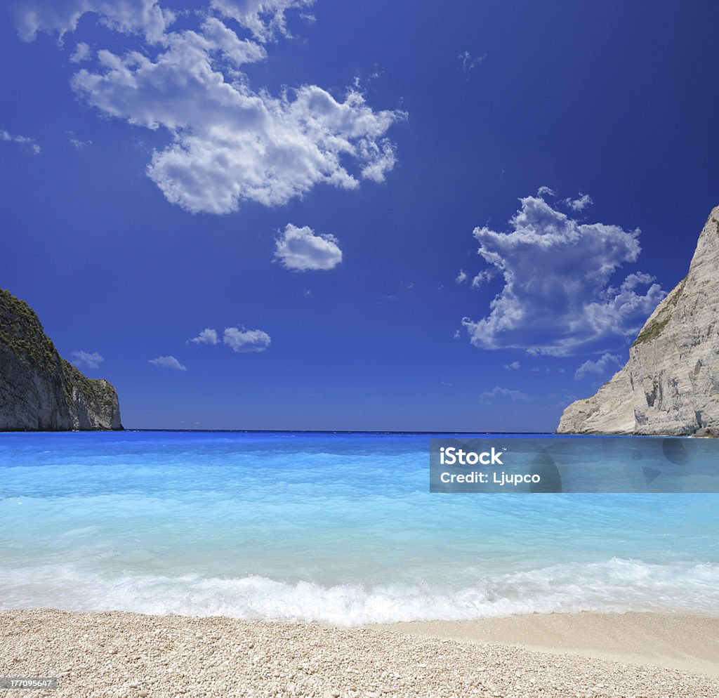 Celebre spiaggia sull'isola di Zante, Grecia - Foto stock royalty-free di Acqua