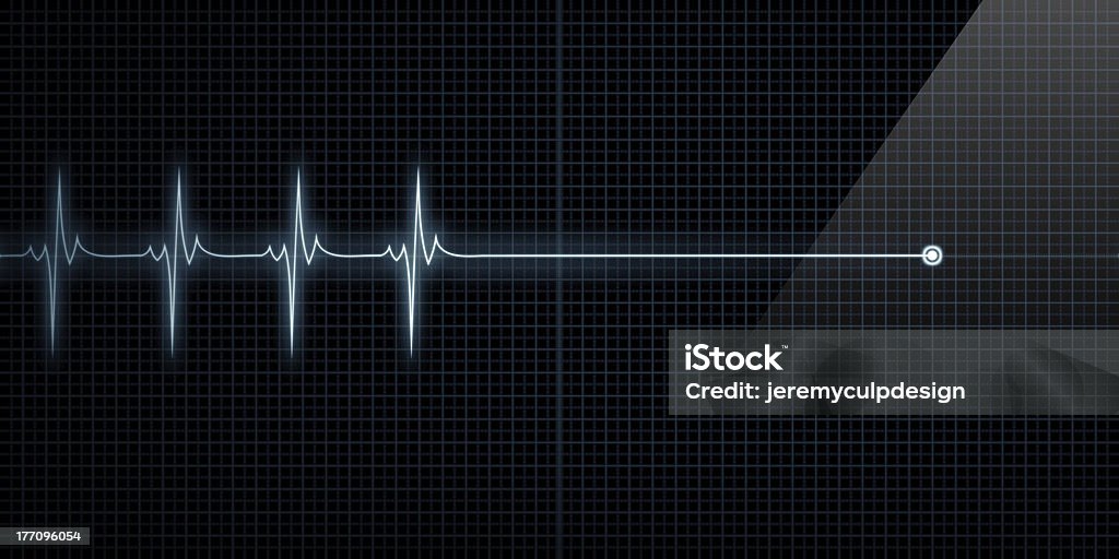Heart Monitor Flat Line Death Horizontal Pulse Trace Heart Monitor At Death Electrocardiography Stock Photo