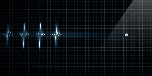Heart Monitor Flat Line Death Horizontal Pulse Trace Heart Monitor At Death dead stock pictures, royalty-free photos & images