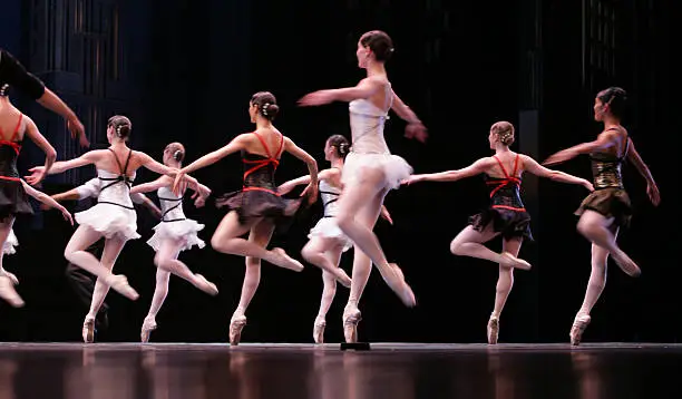 ballet spectacle with dancers on stage