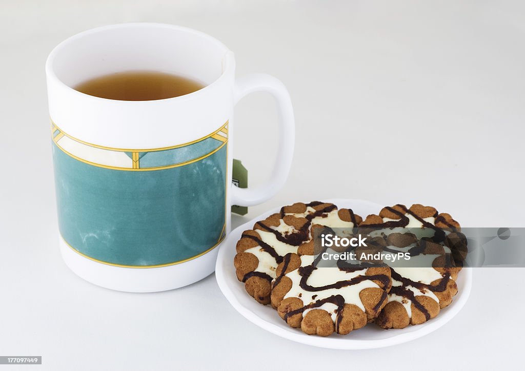 Tea with cookies Cup of tea with cookies Above Stock Photo