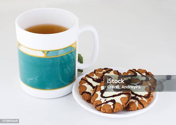 Tea With Cookies Stock Photo - Download Image Now - Above, Backgrounds, Bag