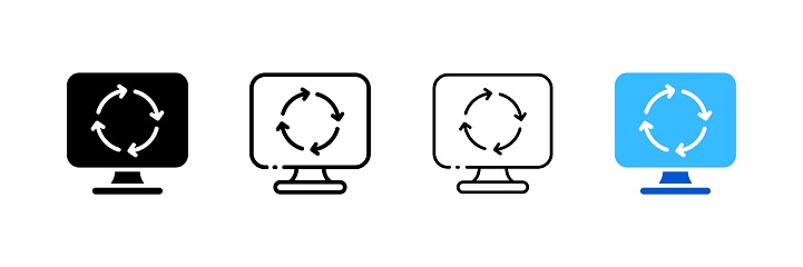 Arrows In A Circle On A Computer Screen Different Styles Computer ...