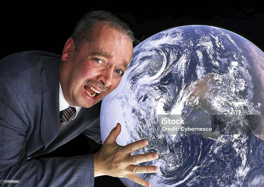 Save the Earth "A man is painfully trying to protect the world from the human race (greenhouse effect, war, disforestation, pollution, etc...) The photo of the earth has been provided by NASA and permission is granted for stock usage as indicated on their website." Adult Stock Photo