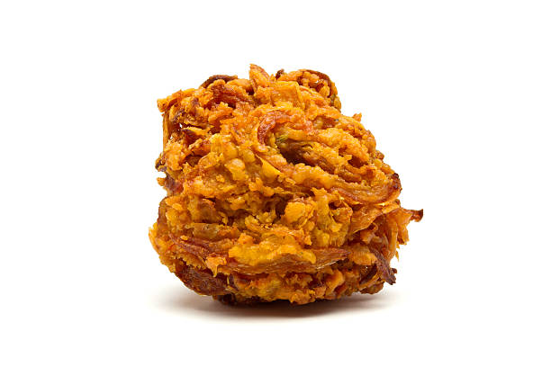An Indian fried food called onion baji stock photo