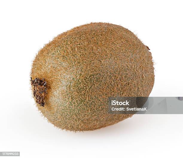 A Single Kiwi On A White Background Stock Photo - Download Image Now - Kiwi Fruit, Cut Out, White Background