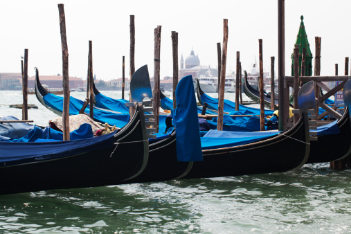 Famous gondolas in Venice Italy