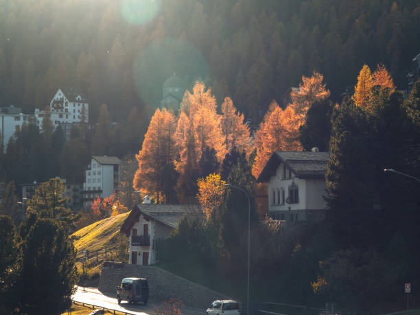 Swiss village against mountains
