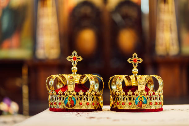 Two wedding crowns for Orthodox wedding ceremony