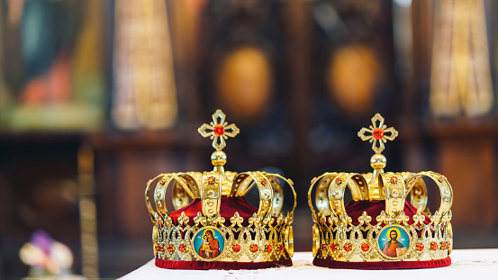 Two wedding crowns for Orthodox wedding ceremony