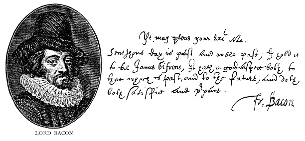 Francis Bacon, 1st Viscount St Alban ( 22 January 1561 – 9 April 1626 ), also known as Lord Verulam, was an English philosopher and statesman who served as Attorney General and Lord Chancellor of England under King James I.
Portrait with handwritten text and signature
Original edition from my own archives
Source : Picture Magazine Vol.1 1893