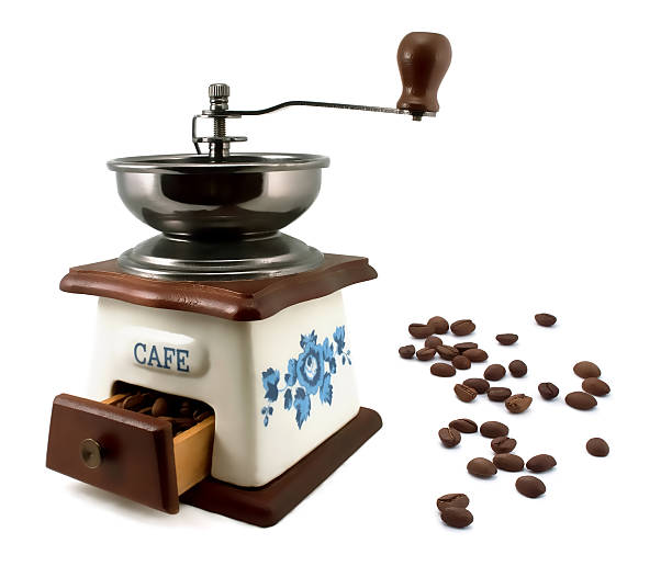 Antique coffee grinder stock photo