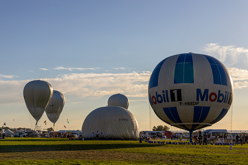 Albuquerque, New Mexico - October 7, 2023: International Hot Air Balloon Fiesta in Albuquerque, New Mexico. Nighttime glow show.