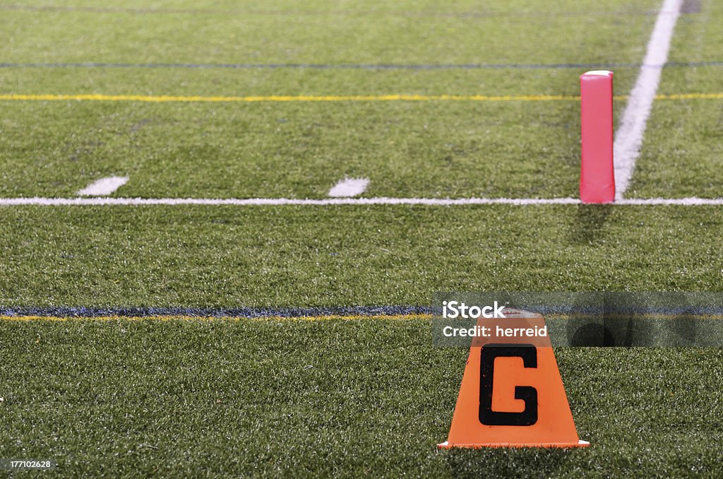 Ligne de but sur le terrain de Football américain - Photo de Artificiel libre de droits