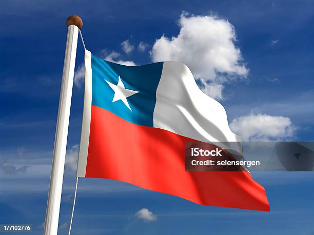 Чилийский Флаг С Обтравка — стоковые фотографии и другие картинки Без людей - Без людей, Ветер, Горизонтальный