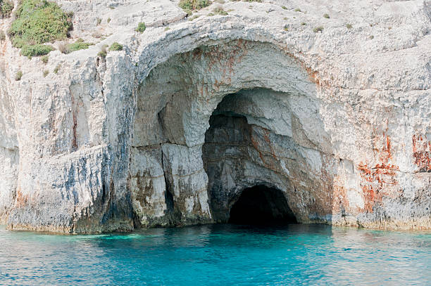 Gruta Blue de Zante - fotografia de stock