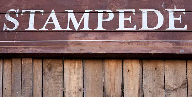 Lettering on the wooden background, taken at Calgary Stampede