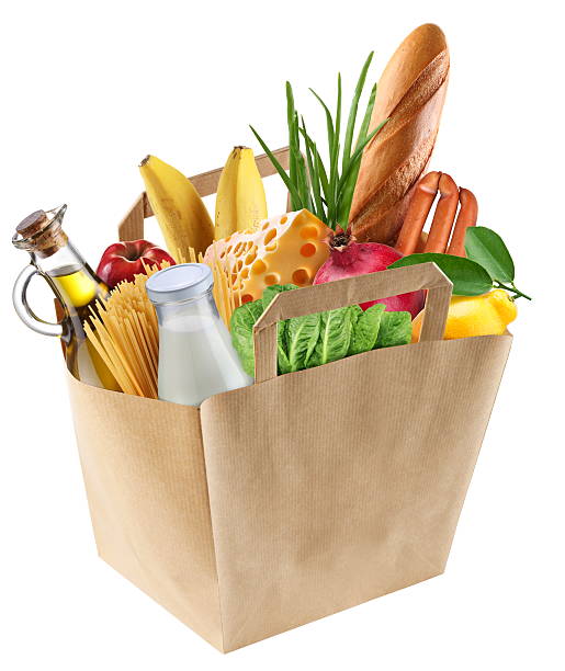 istock Paper bag with food on a white background. 177103238