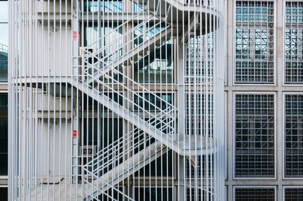 An office building emergency staircase