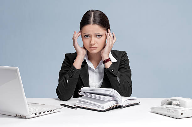 istock Sad business woman with  personal organizer. 177103438