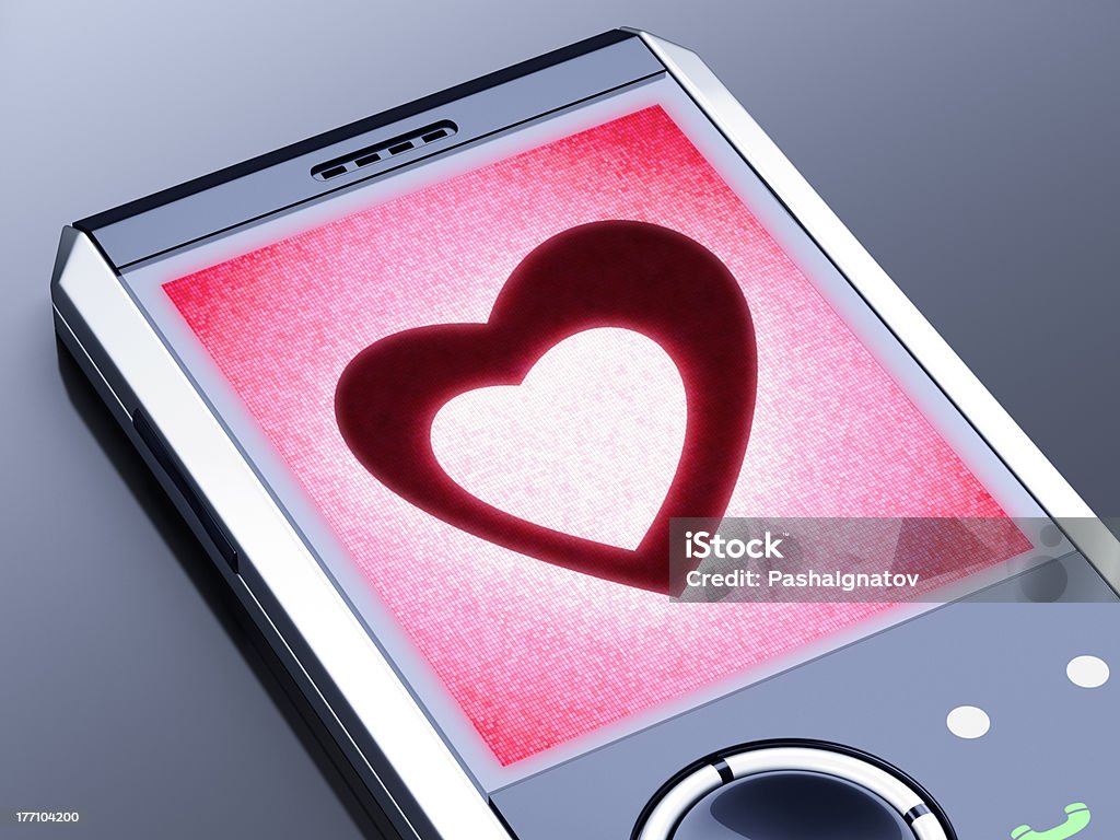 Amor - Royalty-free A usar um telefone Foto de stock