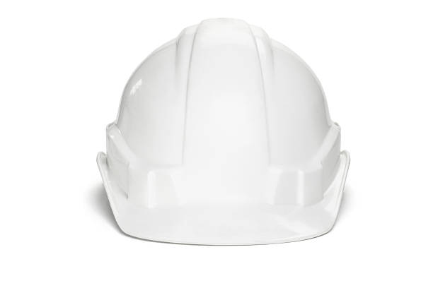 Plastic safety helmet Plastic safety helmet on white background sports helmet stock pictures, royalty-free photos & images